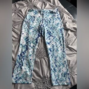 ZELOS Women's Aqua and Navy Patterned Straight Leg Jeans